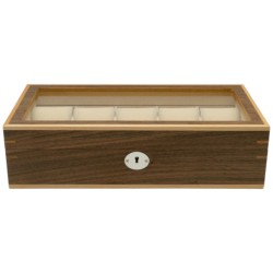 Clipperton - Box for 10 Watches with Glass Lid - Brown Wood - Kronokeeper