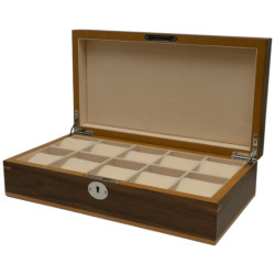 Clipperton - Box for 10 Watches - Brown Wood - KronoKeeper