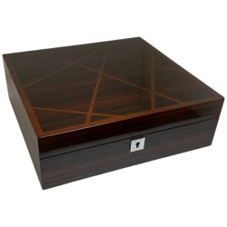 KronoKeeper Watch Box 12 Watches - Marquetry Ebony