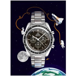 Watchoniste X MisterChrono art printing - moonwatch - 50x70