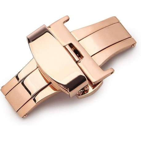 Brushed Gold PVD Double Deployant Buckle by Beco for Watch Bands