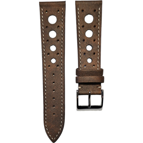 Sport Racing Horlogeband - Patina okergeel - LIC Leather