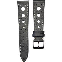 Sport Racing Watch Strap - Patina charcoal - LIC Leather