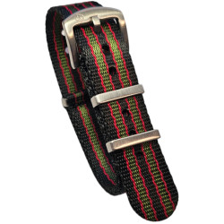 Seat Belt Nato - Noir/Rouge/Kakhi