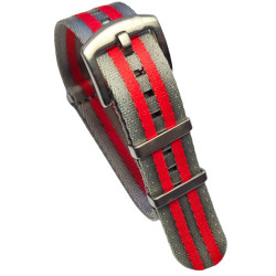 Bracelet Nato Premium - Gris / rouge