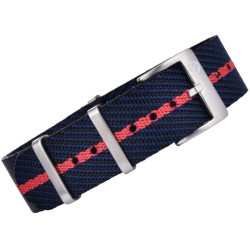 Premium NATO strap  - Black/Navy/Red