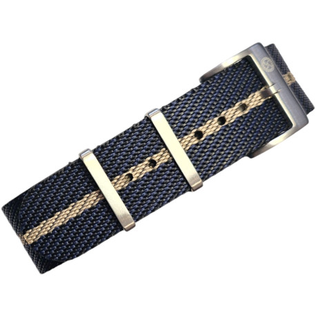 Premium NATO strap - Black/Navy/Khaki