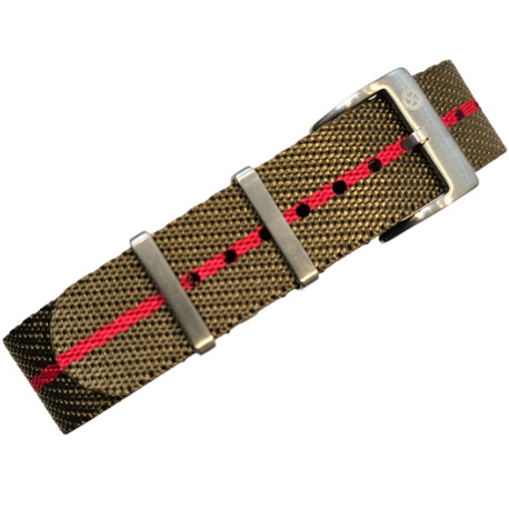 BRACELET NATO PREMIUM - Olive/ Rouge