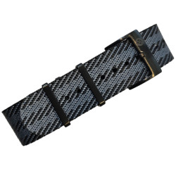 Premium nato strap PVD buckle - Black/Grey