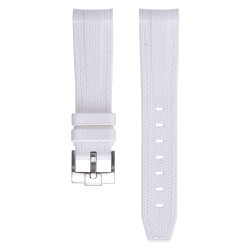 Bracelet caoutchouc texturé pour Omega MoonSwatch - - blanc