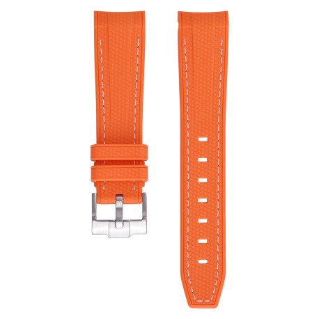 Bracelet caoutchouc texturé pour Omega MoonSwatch - Orange