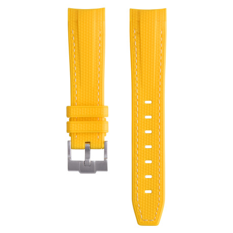 Bracelet caoutchouc texturé pour Omega MoonSwatch - jaune