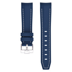 Bracelet caoutchouc texturé pour Omega MoonSwatch - bleu marine