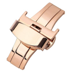 Rose gold PVD double deployant buckle for watch bands