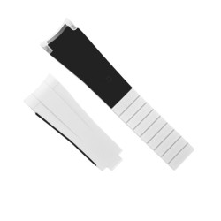 RubberB M300 Arctic White VC Jet Black Belly strap