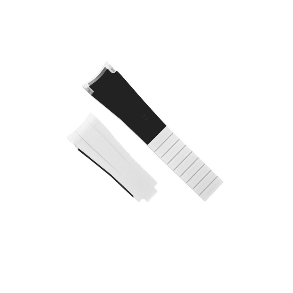 RubberB M300 Arctic White VC Jet Black Belly strap