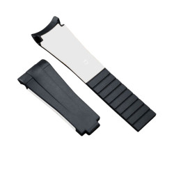 RubberB M300 Jet Black VC Arctic White Belly strap