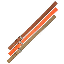 Bracelet double tour en cuir de veau Epsom - Lic Leather - orange