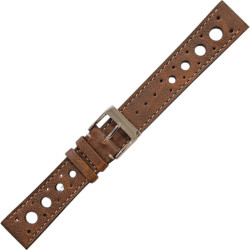 Bracelet Sport Racing en cuir de buffle - LIC Leather - Patina fauve