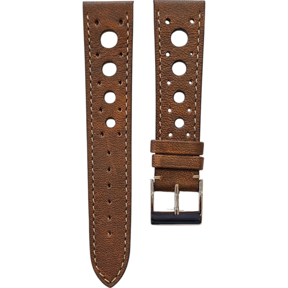 Sport Racing buffellederen Horlogeband - LIC Leather - Patina okergeel