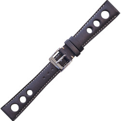 Bracelet Sport Rally en cuir de veau Baranil - LIC Leather - Bleu marine